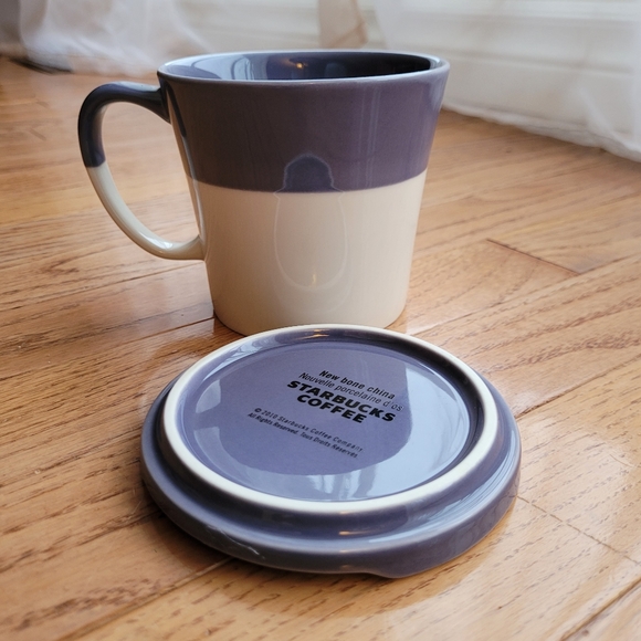 Starbucks Tazo Passion Mug with Lid Coaster Purple Coffee Tea 2010 Bone China - Picture 2 of 6